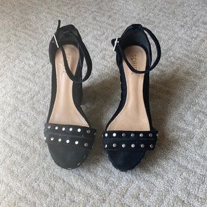 Schutz Black Studded Heel